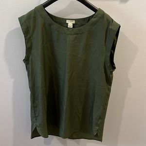 Sleeveless Green Silky Top